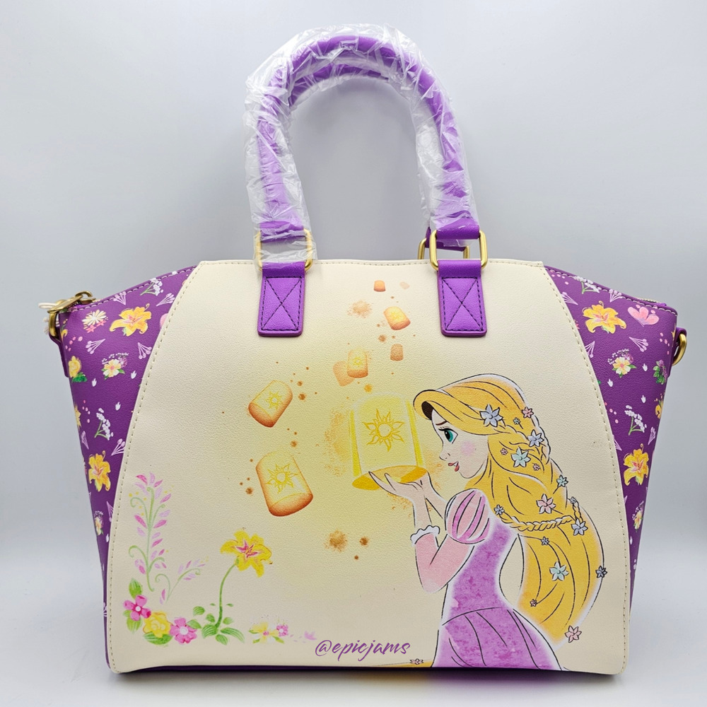 Loungefly Disney Tangled Flowers Satchel Bag